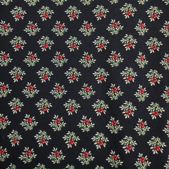 Croft & Barrow Top Womens 2XL Black Red Holly Berry Mock Neck Cotton Christmas - Picture 3 of 11